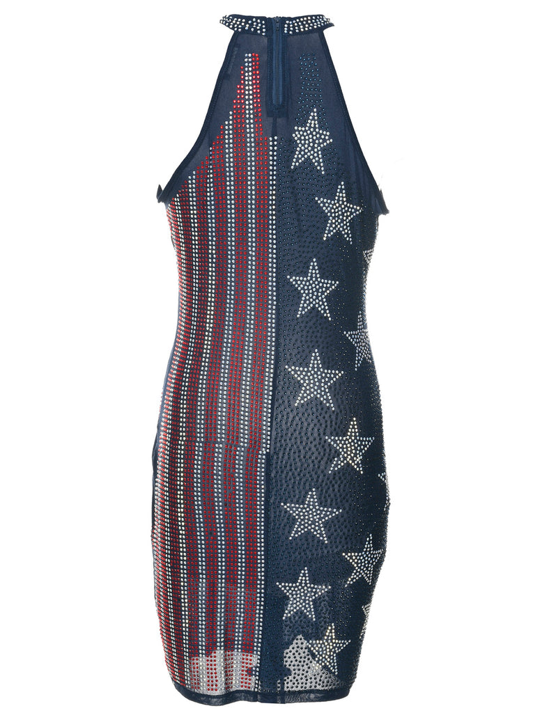 Navy Evening Dress - S
