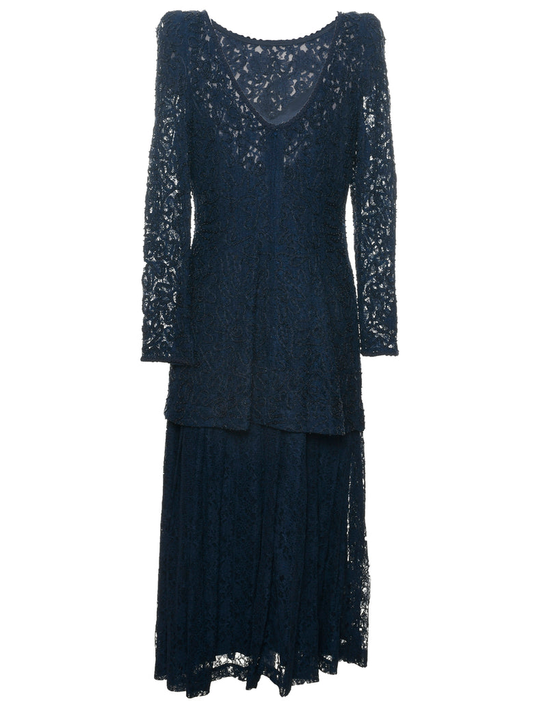 Navy Evening Dress - M