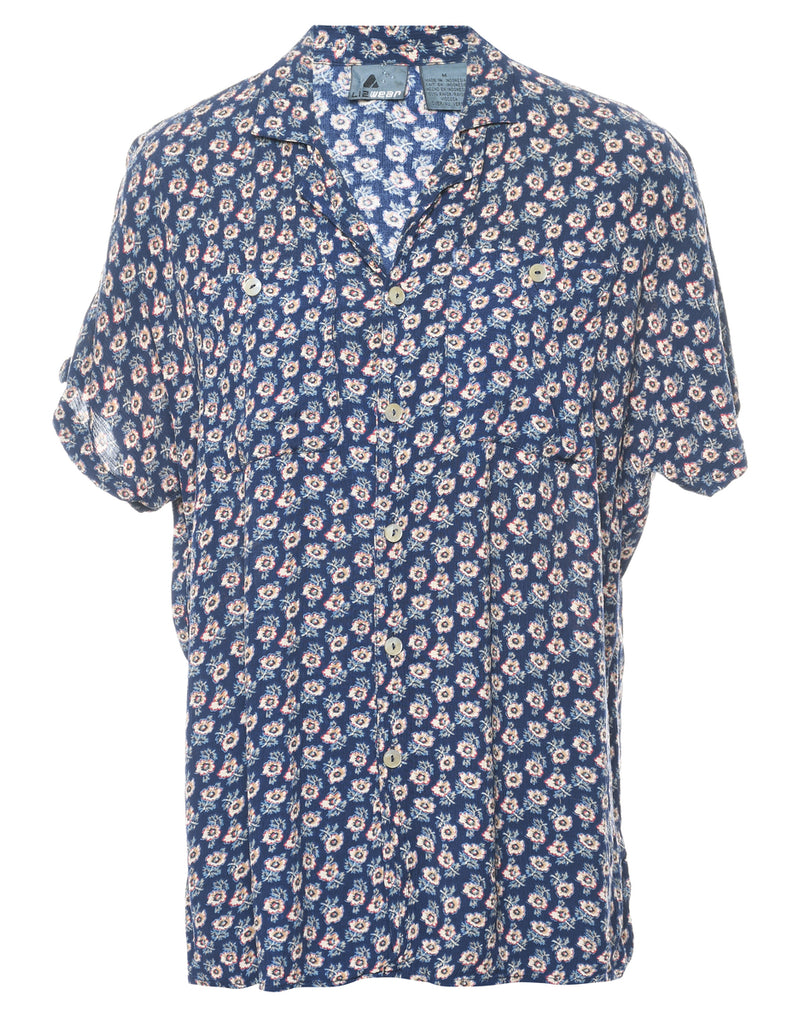 Navy Floral Shirt - M