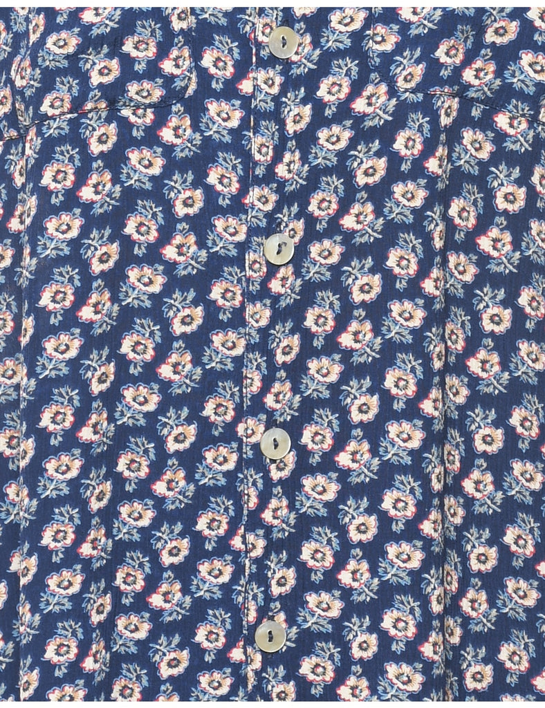 Navy Floral Shirt - M