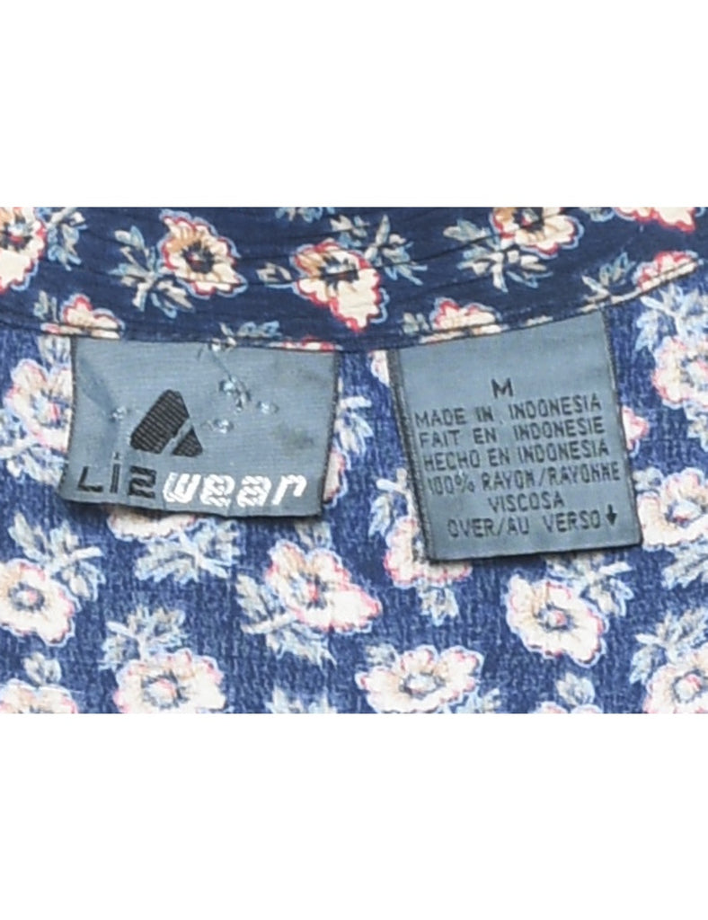 Navy Floral Shirt - M