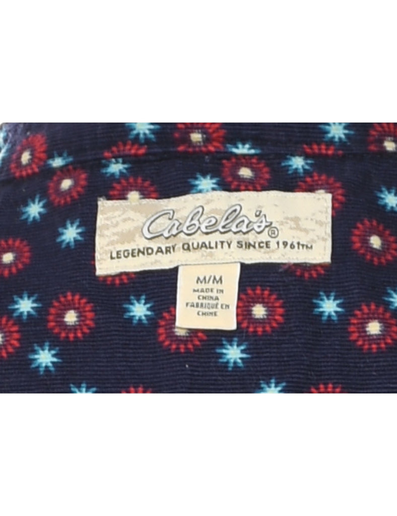 Navy Floral Western Shirt - M