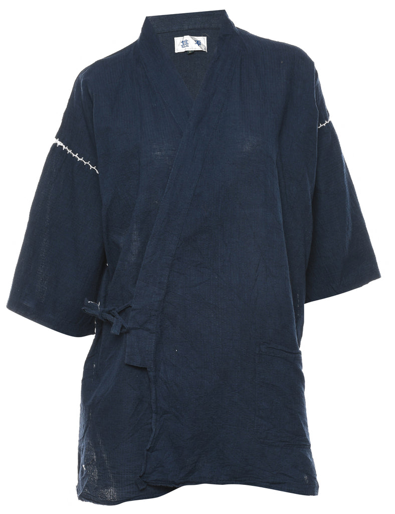 Navy Midi Length Kimono - L