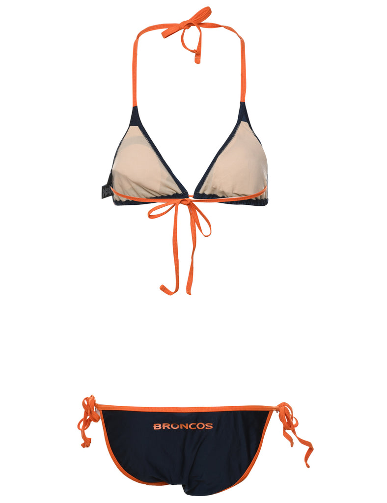 Navy & Orange NFL Bikini  - M