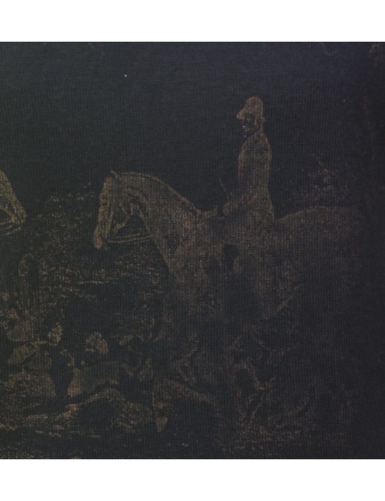 Navy Patterned Jumper - S