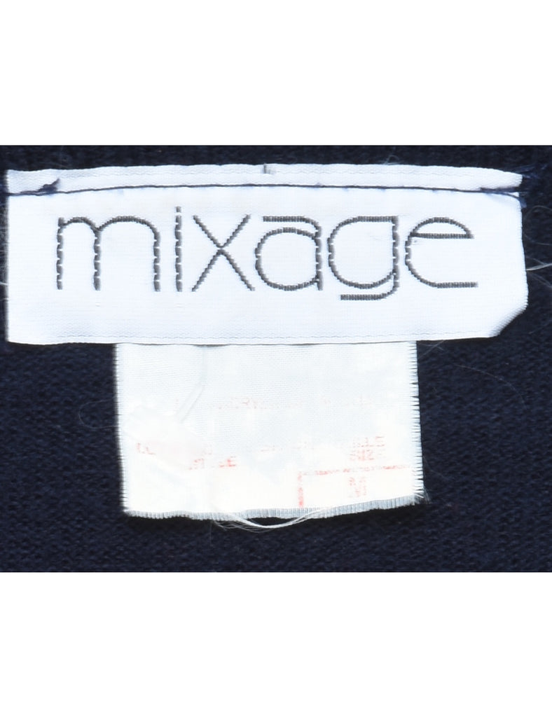 Navy Patterned Jumper - S