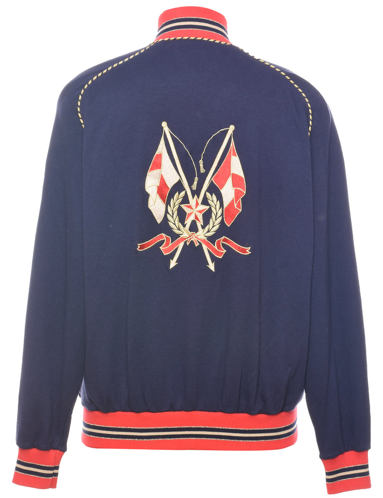 Navy & Red Contrast Track Top - L