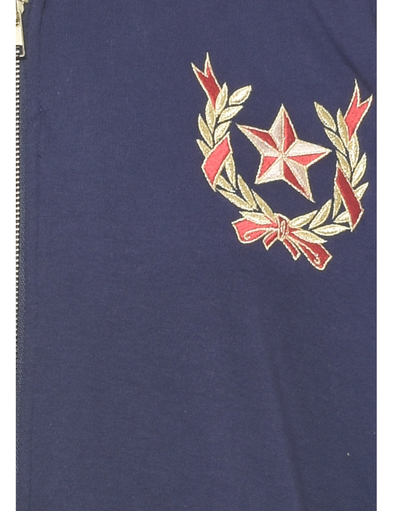 Navy & Red Contrast Track Top - L