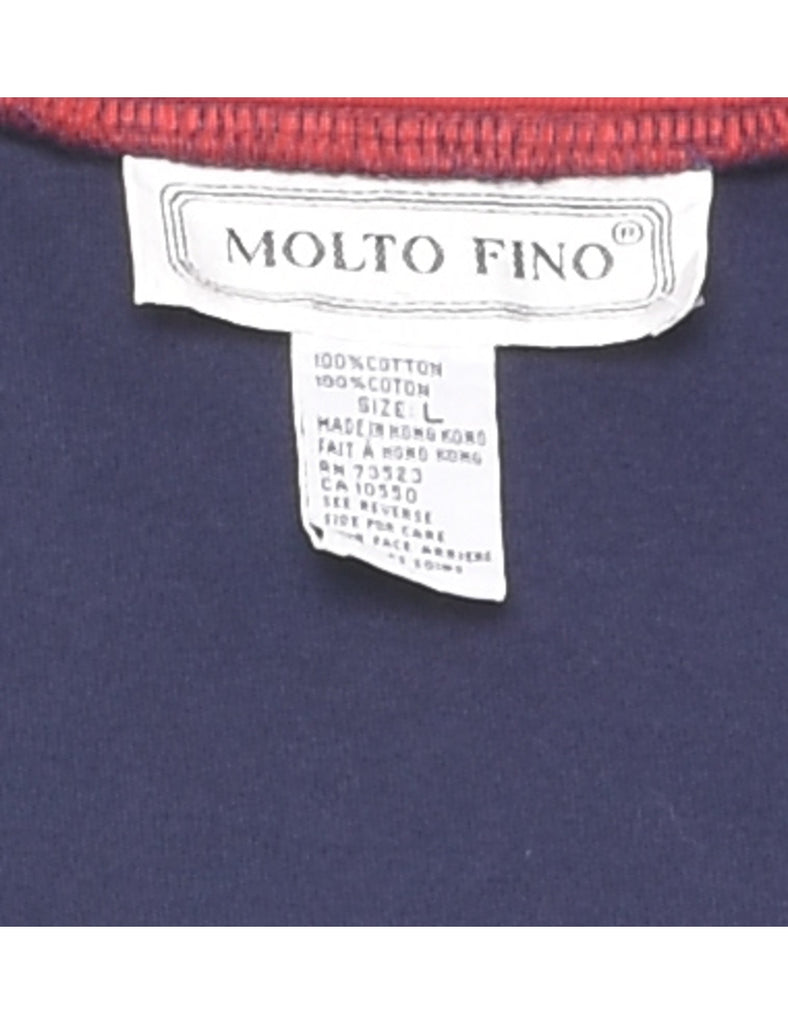 Navy & Red Contrast Track Top - L