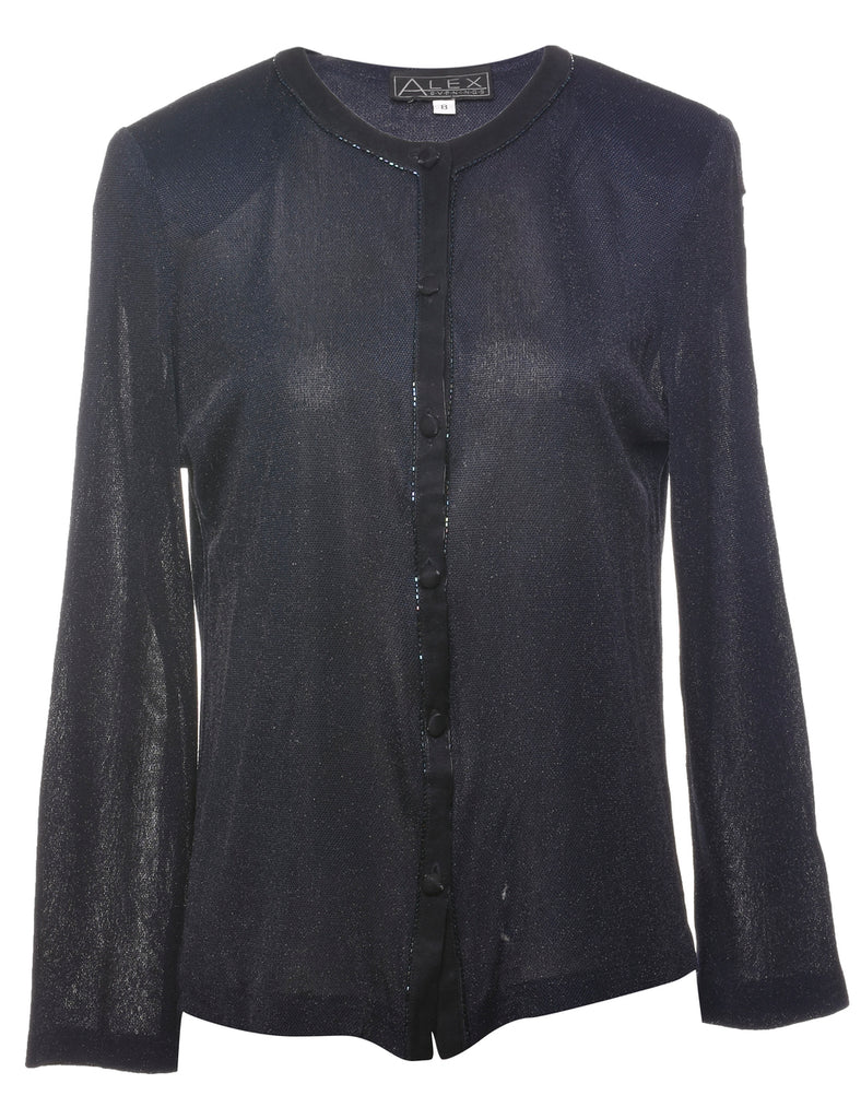 Navy Sheer Evening Jacket - M