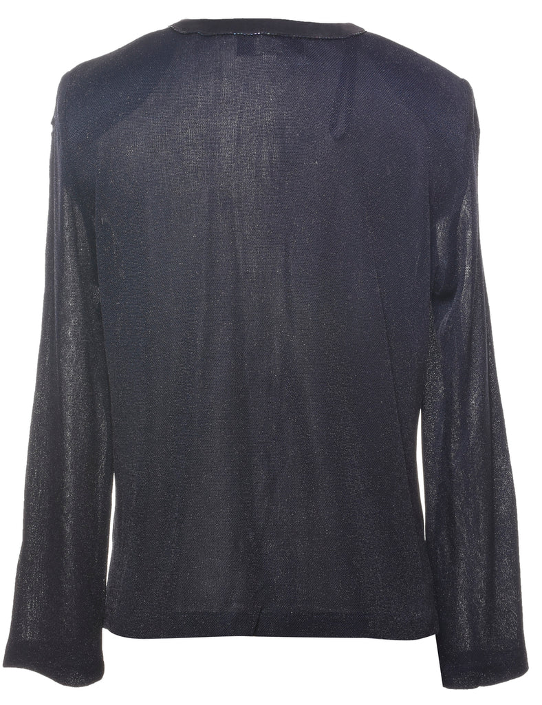 Navy Sheer Evening Jacket - M