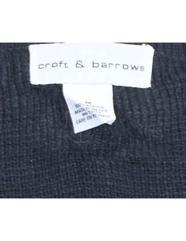 Navy Snowman Design Christmas Cardigan - M