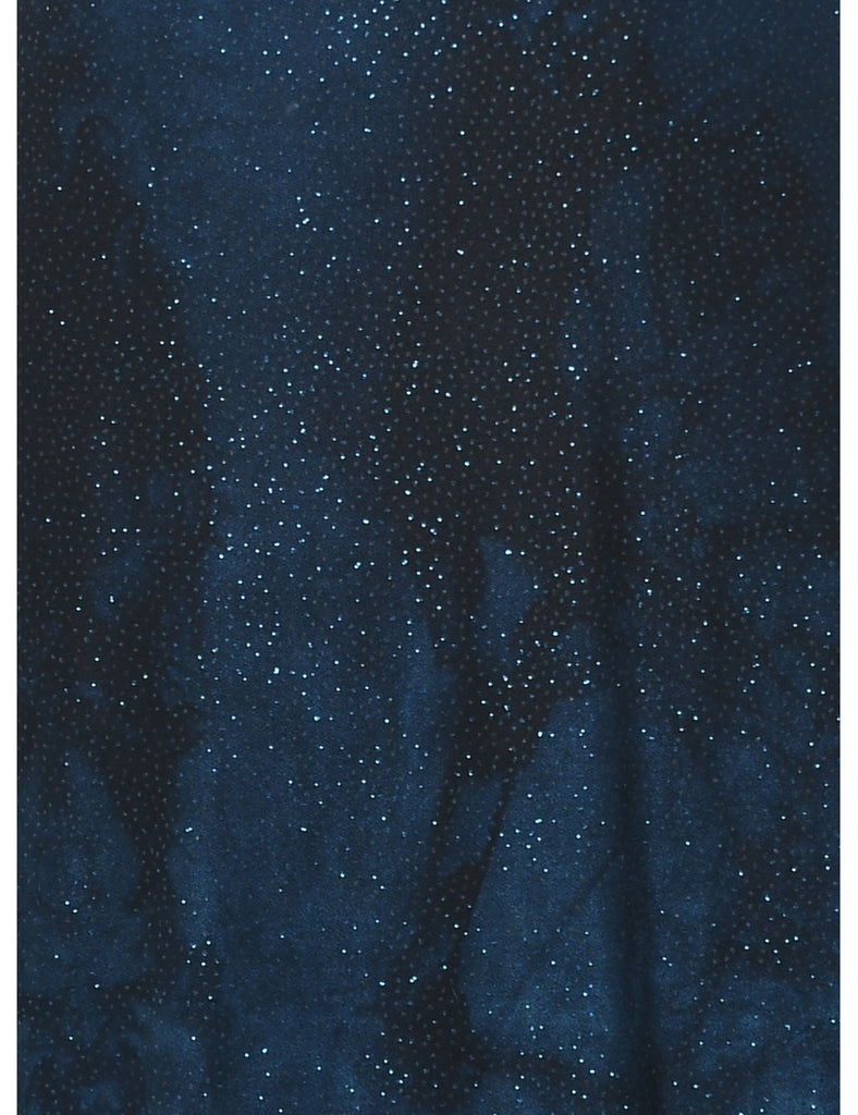 Navy Sparkly Y2K Evening Dress - S