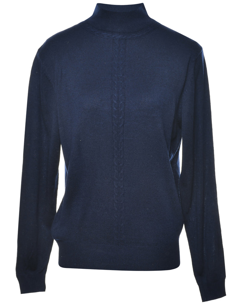 Navy Turtleneck Jumper - M