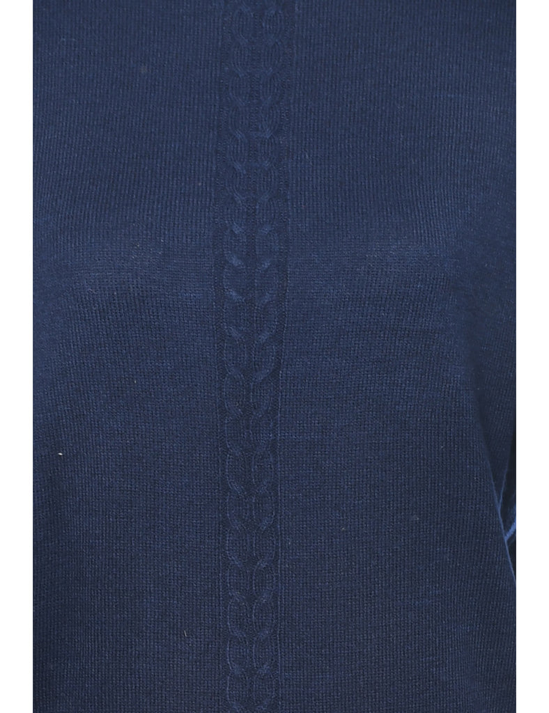 Navy Turtleneck Jumper - M