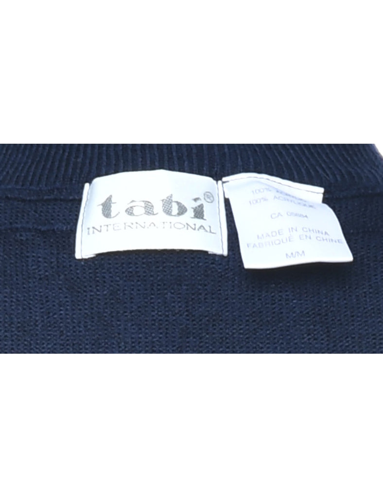 Navy Turtleneck Jumper - M