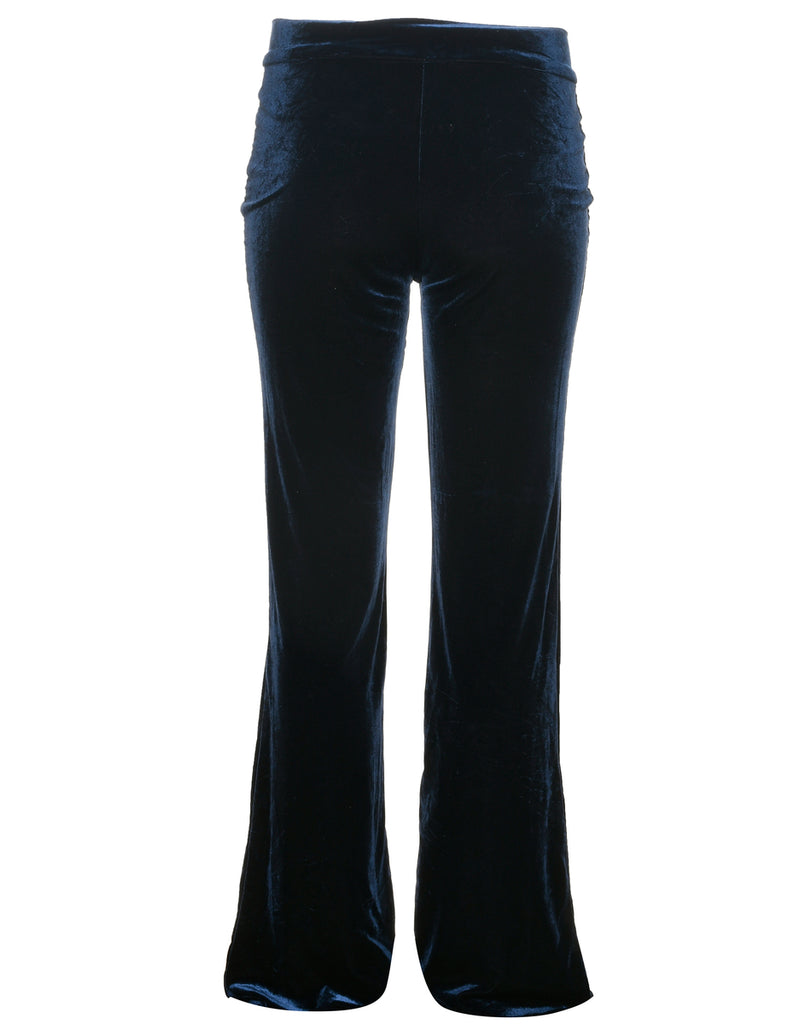Navy Velvet Trousers - W24 L32