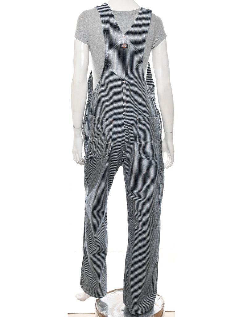 Navy & White Striped Dickies Classic Dungarees - W36 L30