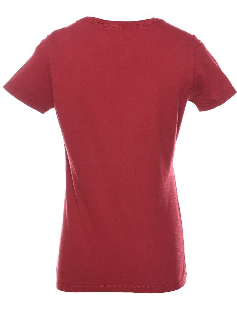 Nike Black & Maroon Printed T-shirt - M