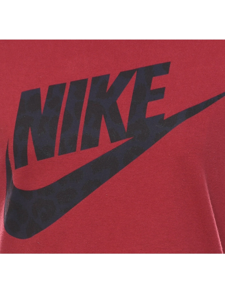 Nike Black & Maroon Printed T-shirt - M