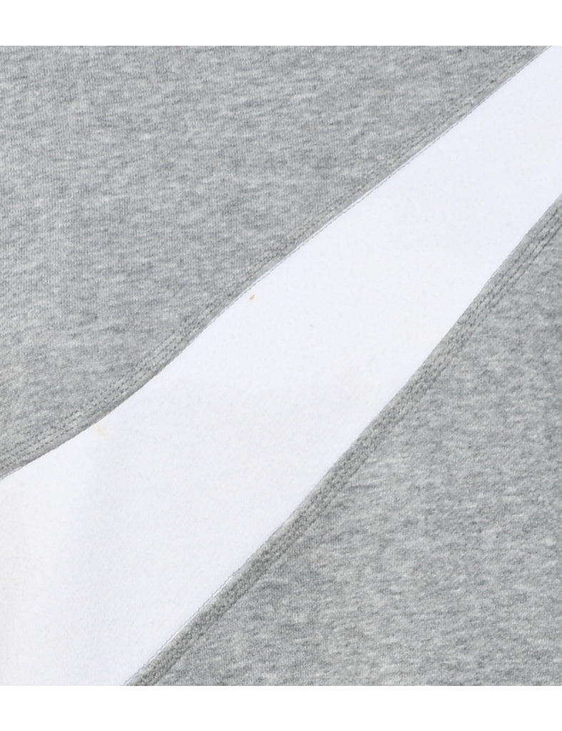 Nike Cropped Light Grey & White Printed Sweatshirt - S