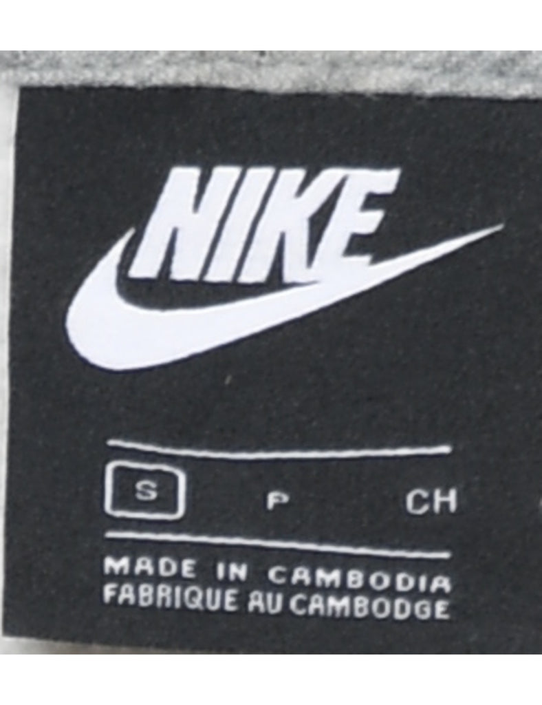 Nike Cropped Light Grey & White Printed Sweatshirt - S