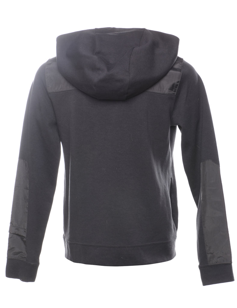 Nike Hooded Black Classic Zip-Detail Sweatshirt - S