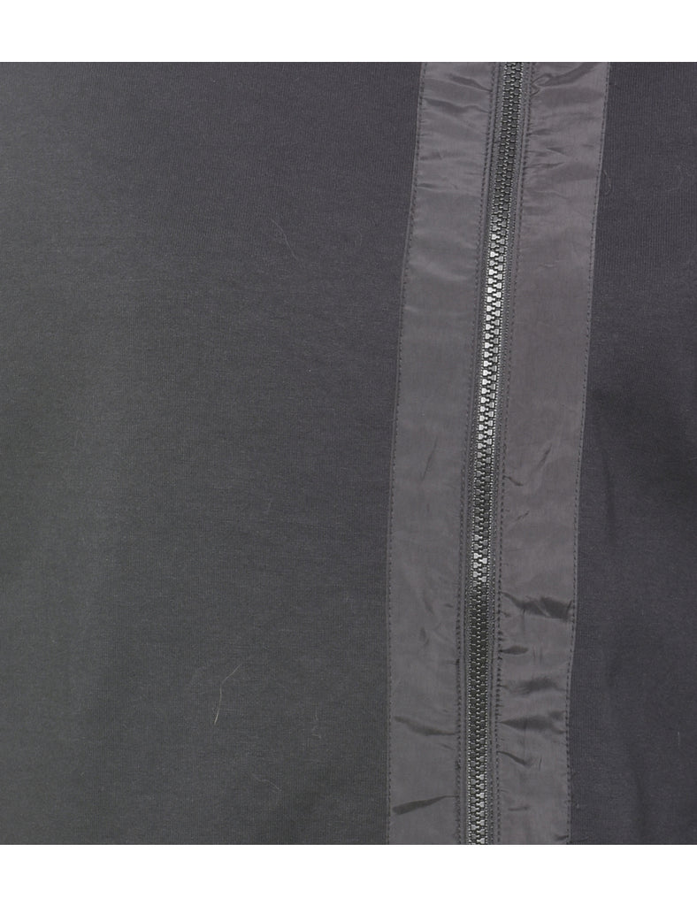 Nike Hooded Black Classic Zip-Detail Sweatshirt - S