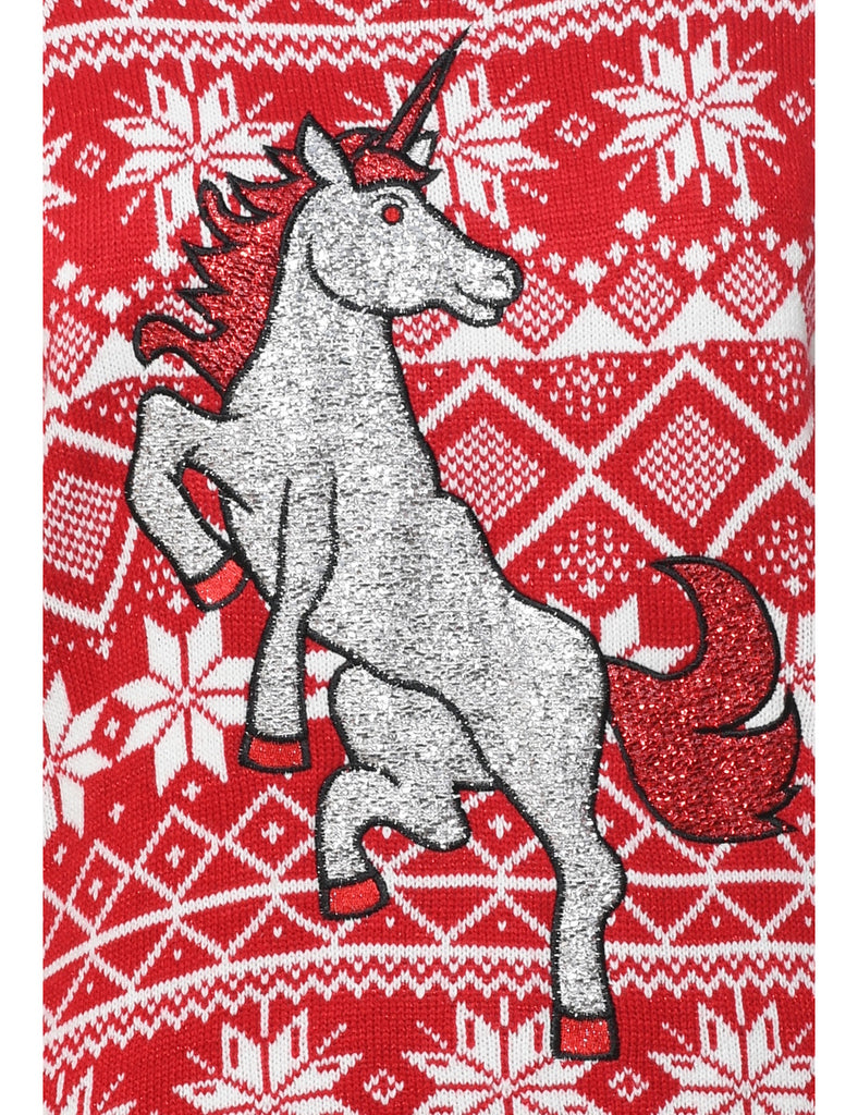Nordic Unicorn Christmas Jumper - L