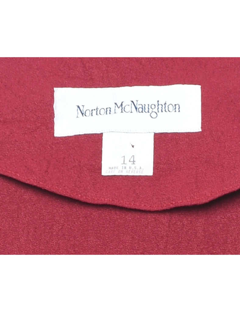 Norton Mc Naughton Plum Short-Sleeve Embroidered Blouse - L