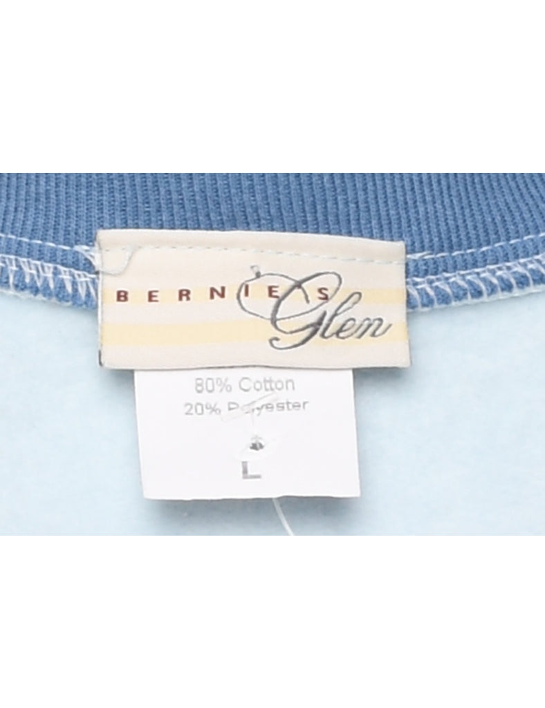 Novelty Design Light Blue Button-Front Cardigan - L
