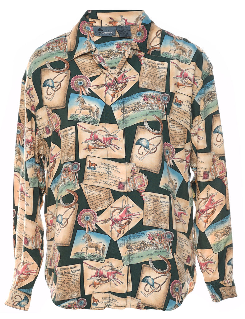 Novelty Print  Blouse - S