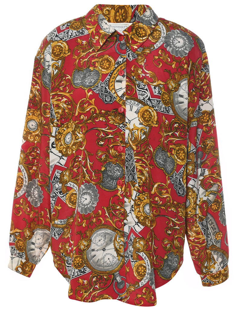 Novelty Print Blouse - L
