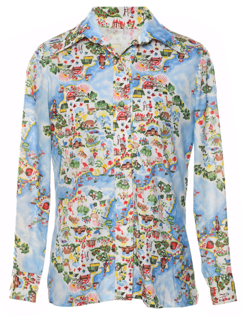 Novelty Print  Blouse - M