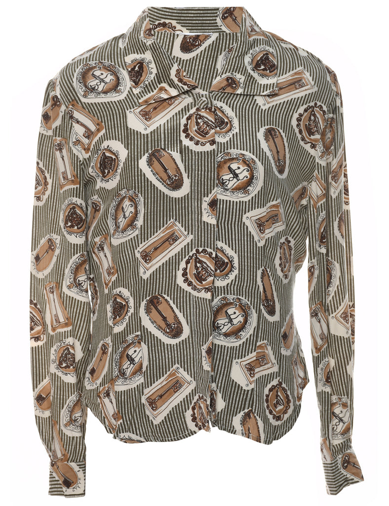 Novelty Print  Blouse - M