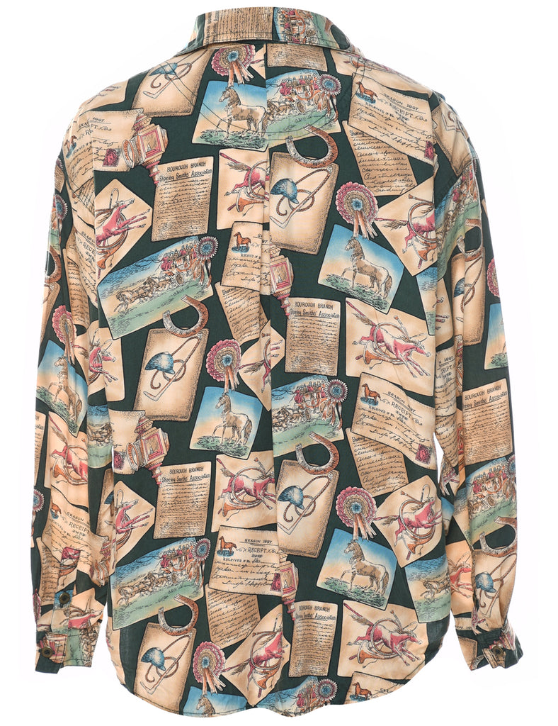 Novelty Print  Blouse - S