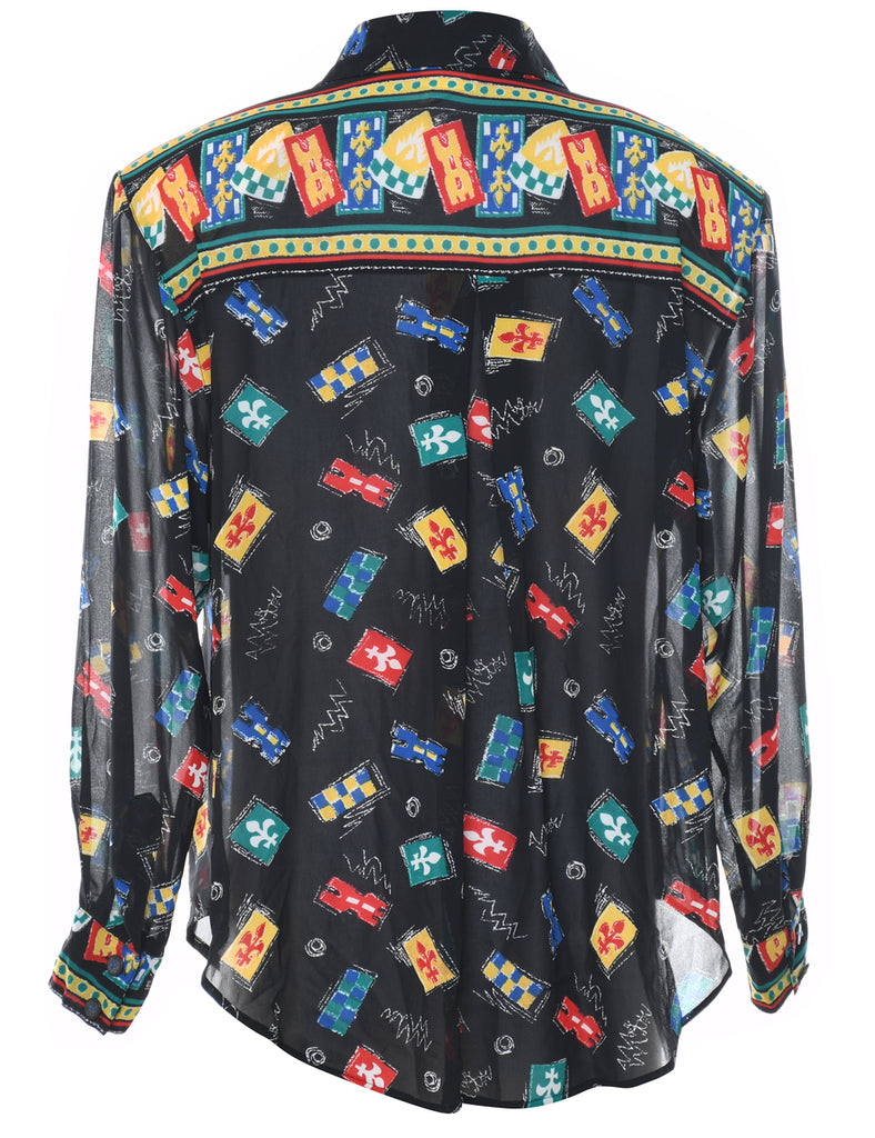 Novelty Print  Blouse - M