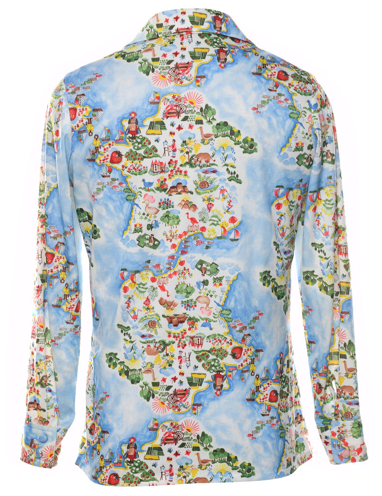 Novelty Print  Blouse - M