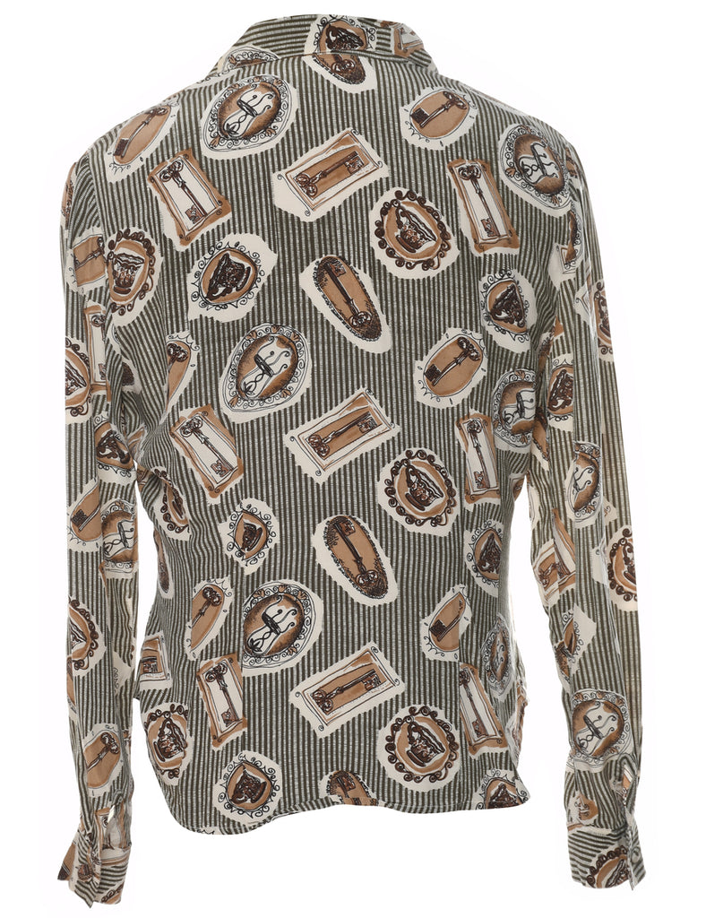 Novelty Print  Blouse - M