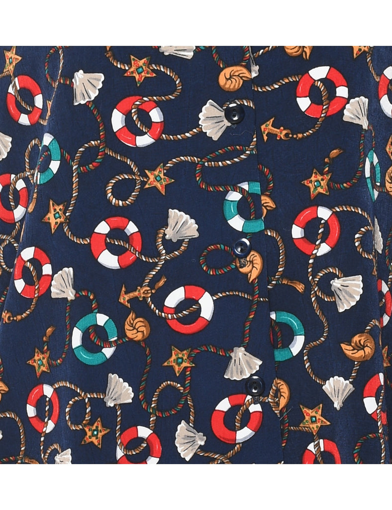 Novelty Print  Blouse - XL