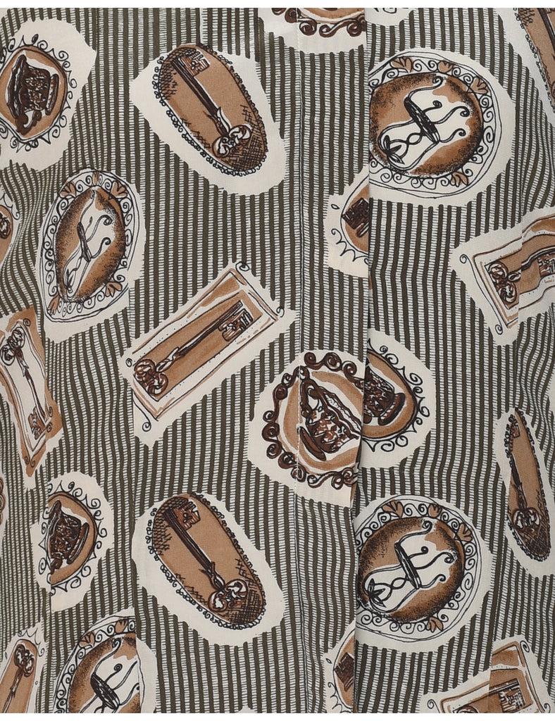 Novelty Print  Blouse - M