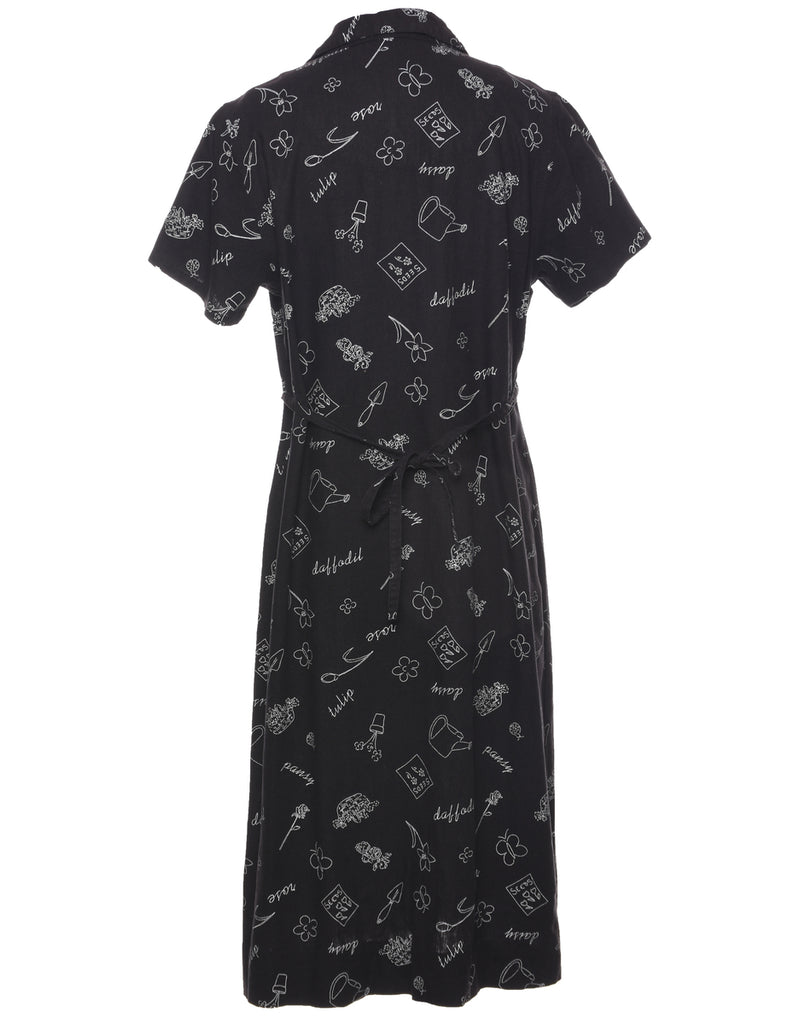 Novelty Print Shirt Dress - M