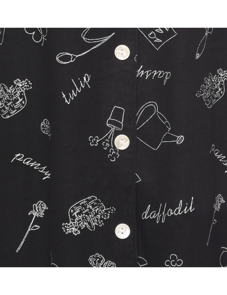 Novelty Print Shirt Dress - M