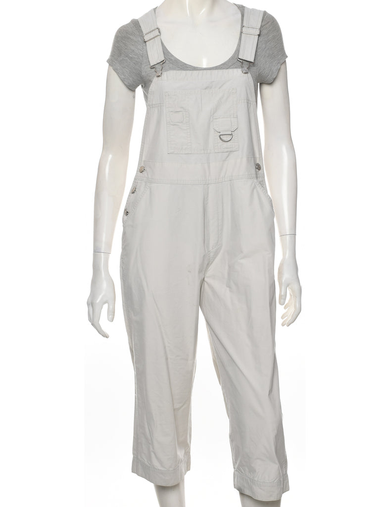 Off White Cropped Dungarees - W34 L20
