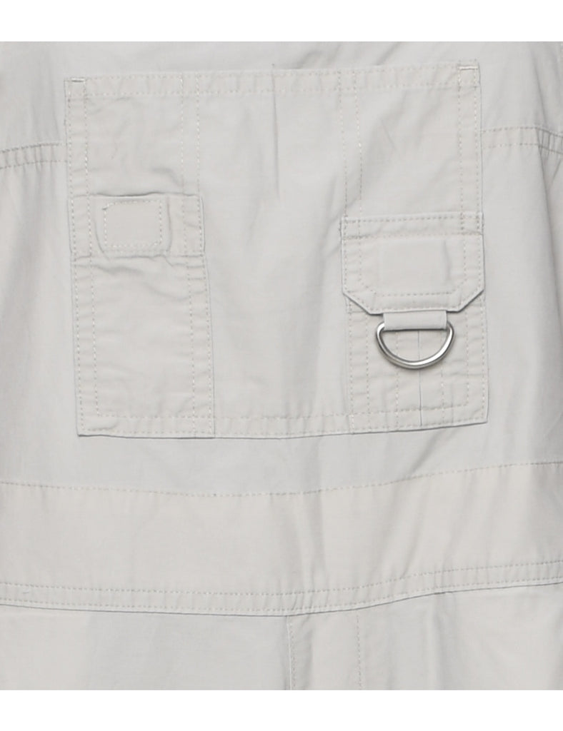 Off White Cropped Dungarees - W34 L20