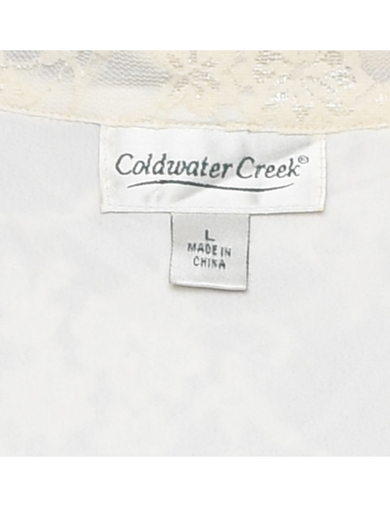 Off-White Floral Lace Evening Shirt - L