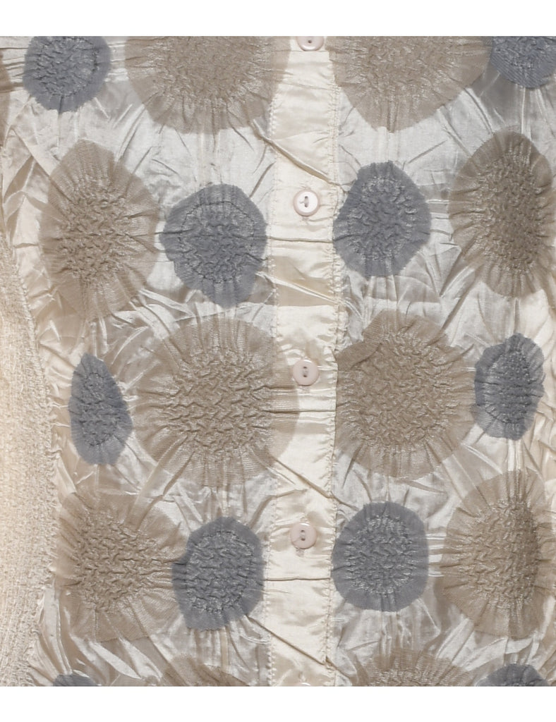 Off-White & Grey Patterned Semi-Sheer Shirt - XL