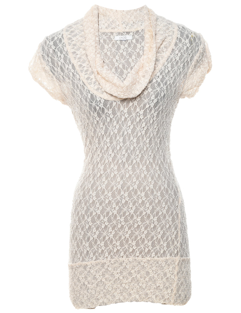 Off-White Lace Sheer Top - XS