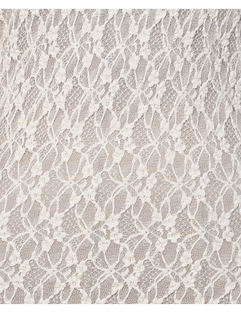Off-White Lace Sheer Top - XS