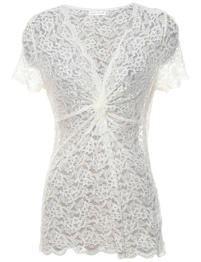 Off White Lace Top - S